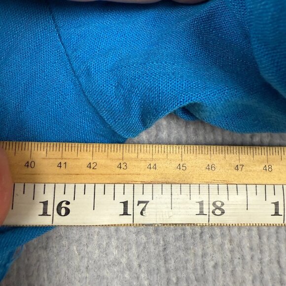 Vine Apparel Dress Womens Extra Large Blue Linen Blend High Waist Pleated - Picture 7 of 10